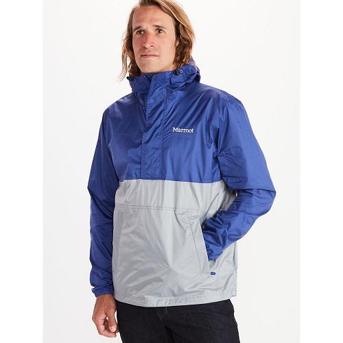 Marmot PreCip Eco Jackets - Mens Rain Jacket Grey Blue CA1458793 Canada